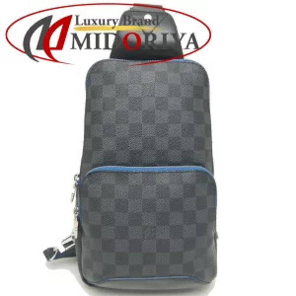 LOUIS VUITTON Damier Graphite Black Avenue Sling Bag Body Bum Crossbody Belt
